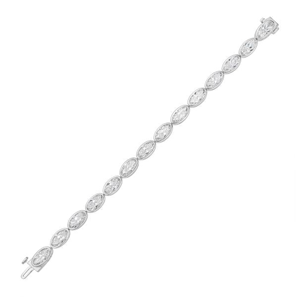 Lab-Grown Oval Diamond Bezel Bracelet, 14K Gold