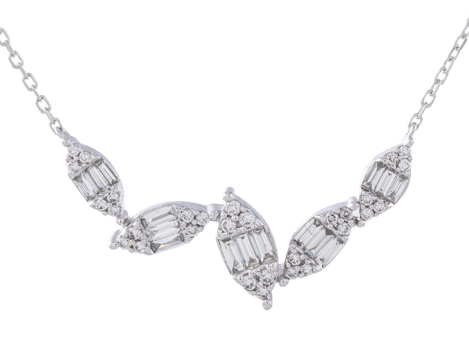 Diamond Necklace - 14 KT White Gold