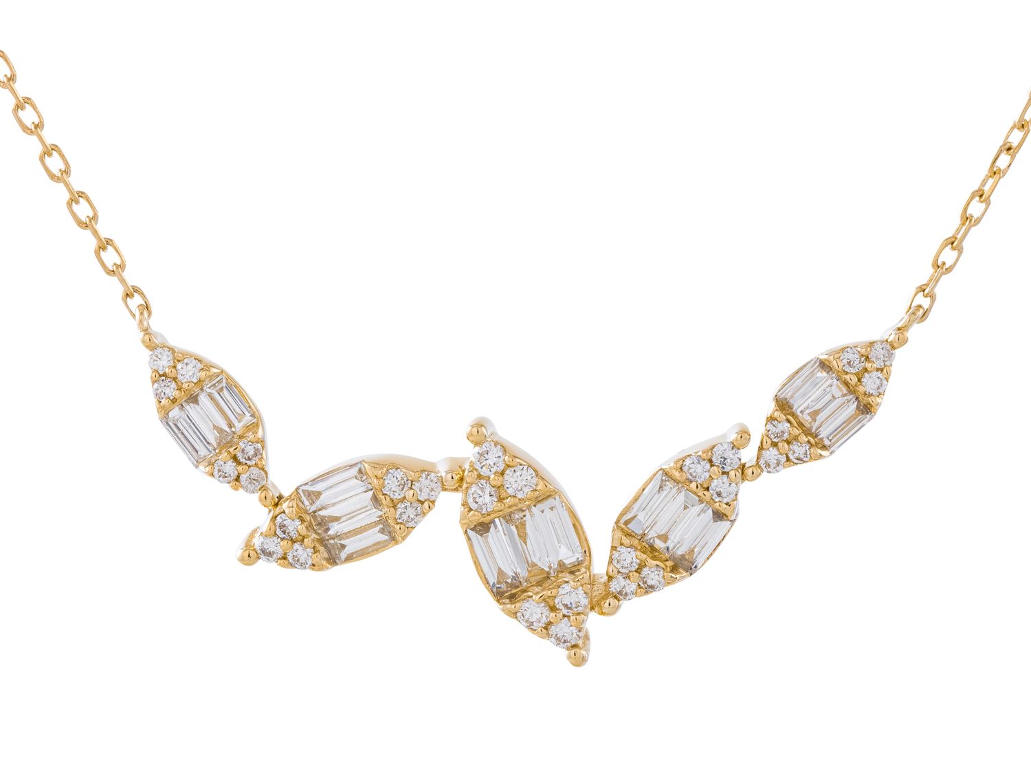 Diamond Necklace - 14 KT Yellow Gold