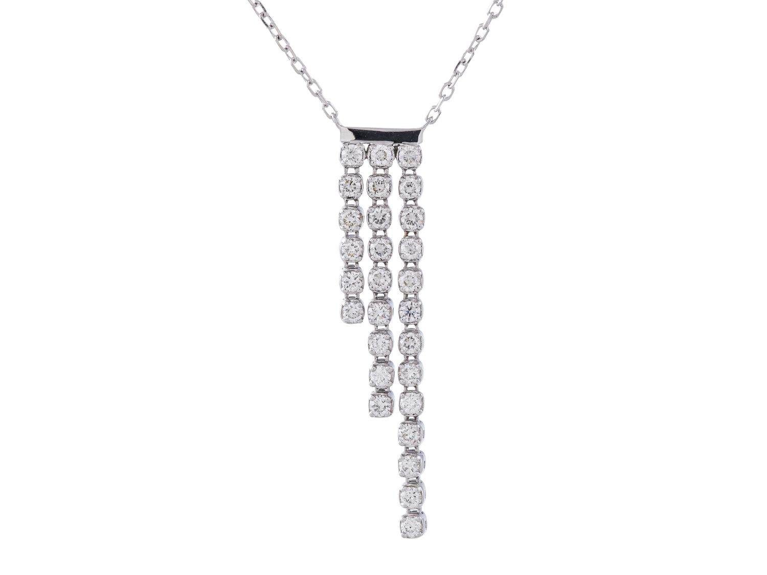 Diamond Necklace - 14 KT White Gold