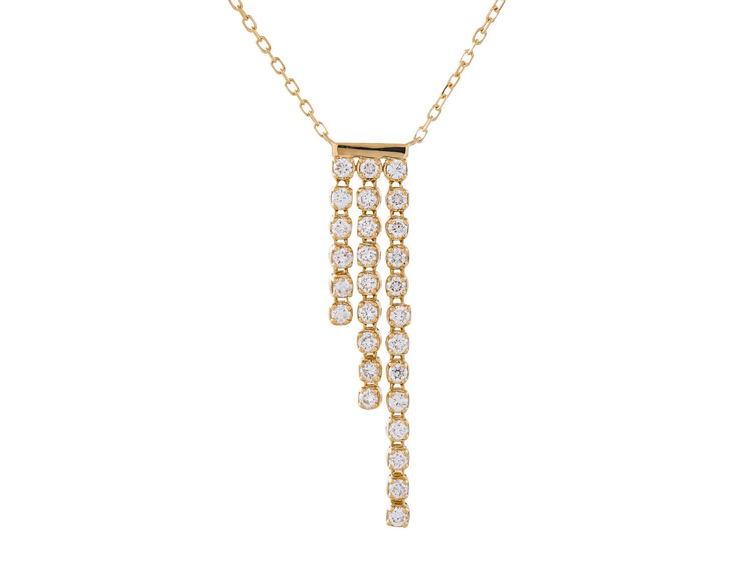 Diamond Necklace - 14 KT Yellow Gold