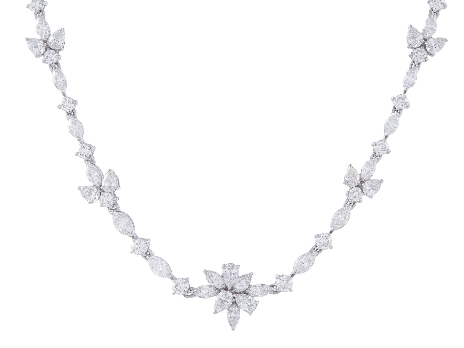 Diamond Necklace - 18 KT White Gold
