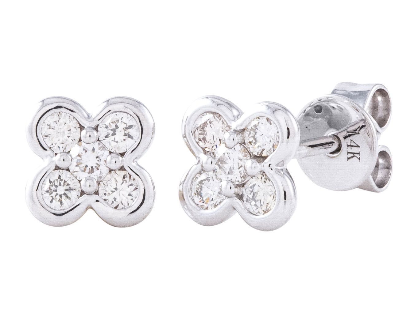 Diamond Earrings - 14 KT White Gold