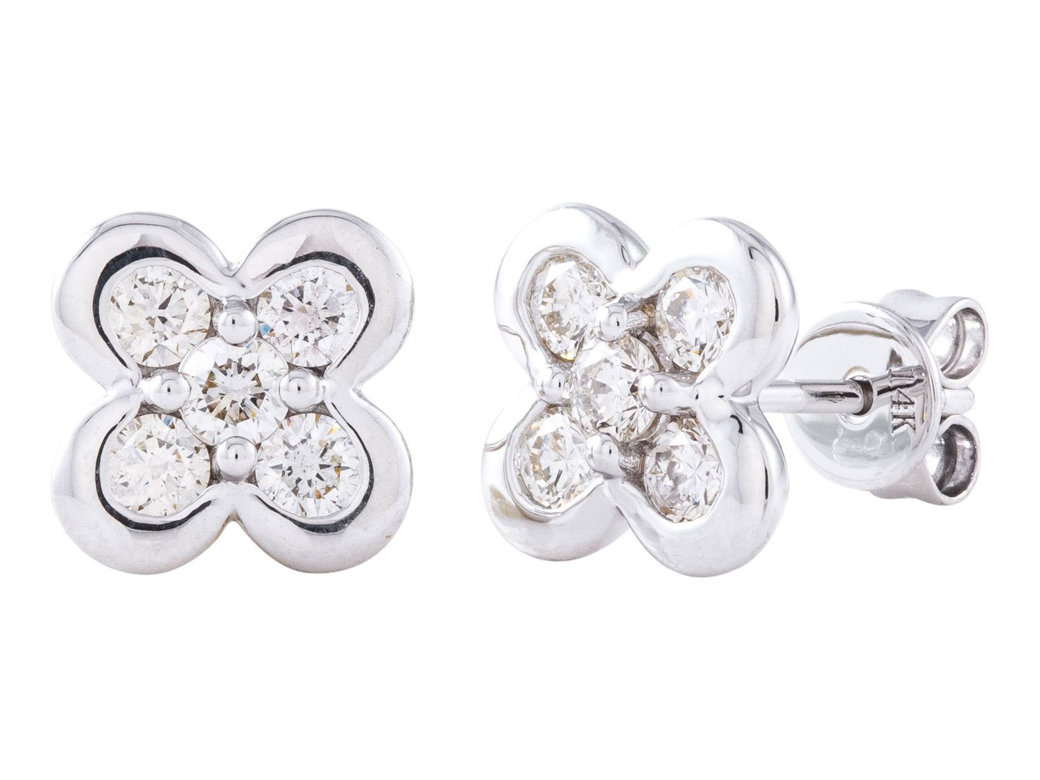 Diamond Earrings - 14 KT White Gold