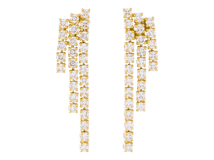 Diamond Earrings - 14 KT Yellow Gold