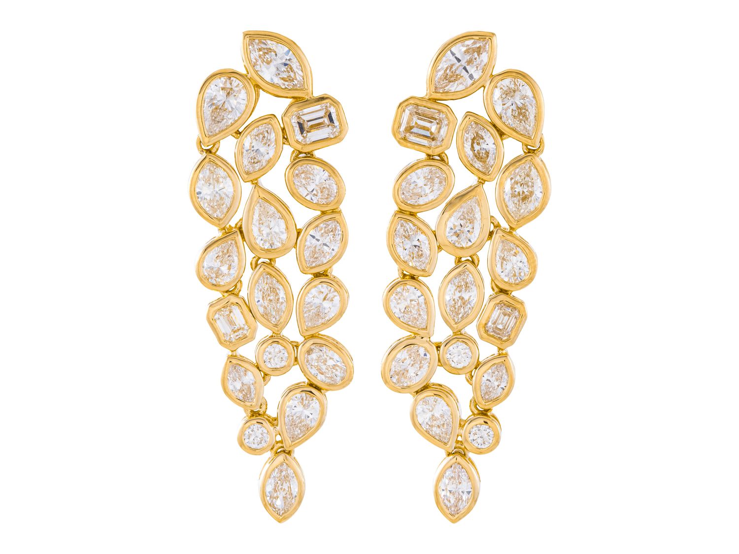 Diamond Earrings - 18 KT Yellow Gold