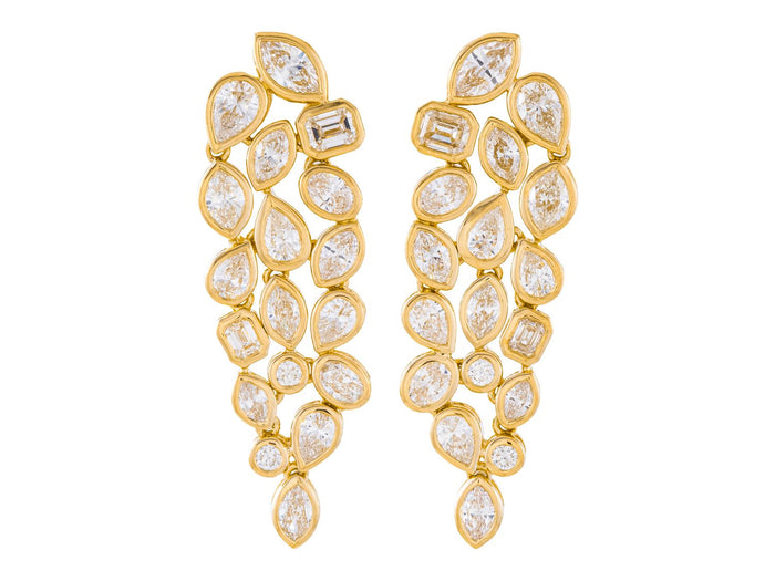 Diamond Earrings - 18 KT Yellow Gold