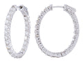 Diamond Hoop Earrings - 14 KT White Gold