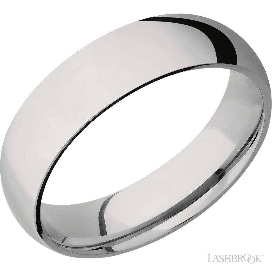 6 mm wide Domed Titanium band.