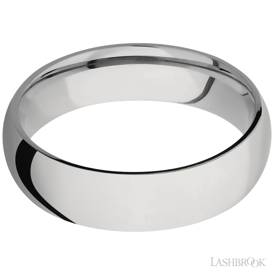 6 mm wide Domed Titanium band.