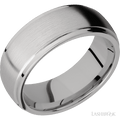 8 mm wide Domed Stepped Down Edges Titanium band.