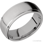 8 mm wide Domed Stepped Down Edges Titanium band.
