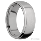 8 mm wide Domed Stepped Down Edges Titanium band.