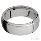 8 mm wide Domed Stepped Down Edges Titanium band.
