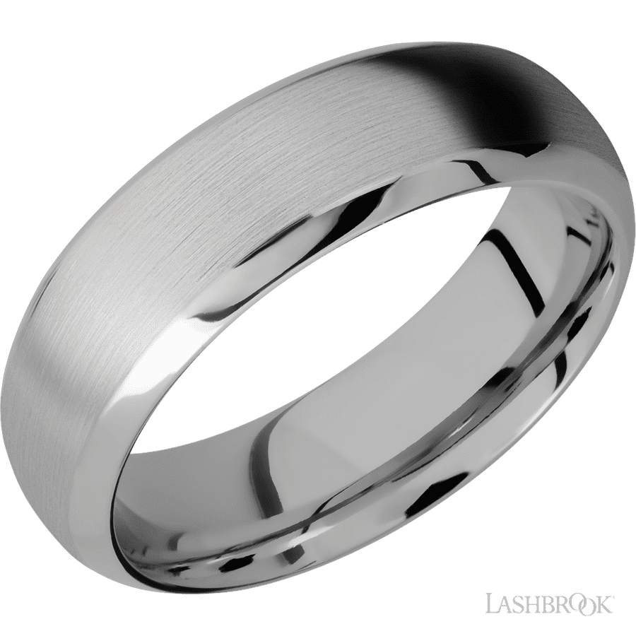 7 mm wide Domed Bevel Titanium band.
