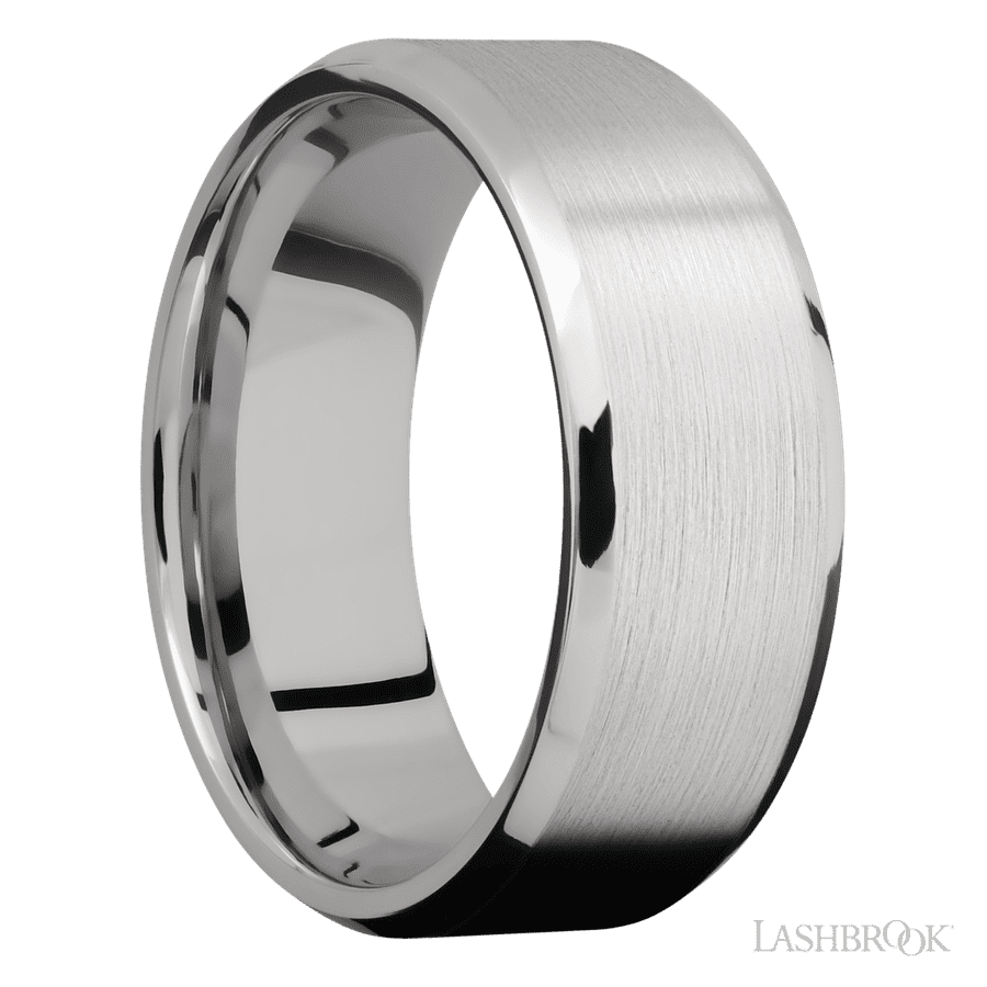 8 mm wide Beveled Cobalt Chrome band.