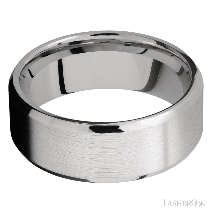 8 mm wide Beveled Cobalt Chrome band.