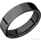 6 mm wide Flat Zirconium band.