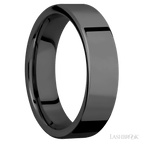 6 mm wide Flat Zirconium band.