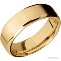 7 mm wide Beveled 10K Yellow Gold band.