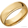7 mm wide Domed Stepped Down Edges 10K Yellow Gold band.
