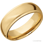 7 mm wide Domed Stepped Down Edges 10K Yellow Gold band.