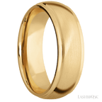 7 mm wide Domed Stepped Down Edges 10K Yellow Gold band.