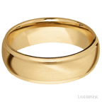 7 mm wide Domed Stepped Down Edges 10K Yellow Gold band.
