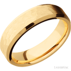 6 mm wide Beveled 14K Yellow Gold band.