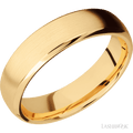 6 mm wide Domed Bevel 14K Yellow Gold band.
