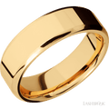7 mm wide Beveled 14K Yellow Gold band.