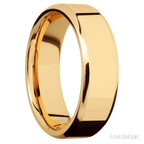 7 mm wide Beveled 14K Yellow Gold band.