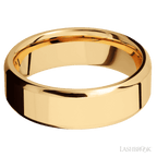 7 mm wide Beveled 14K Yellow Gold band.
