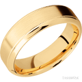 7 mm wide High Bevel Milgrain 14K Yellow Gold band.