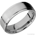 7 mm wide Flat Grooved Edges Titanium band.