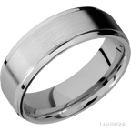 7 mm wide Flat Grooved Edges Titanium band.