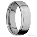 7 mm wide Flat Grooved Edges Titanium band.