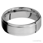 7 mm wide Flat Grooved Edges Titanium band.