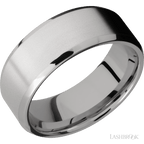 8 mm wide Beveled Titanium band.