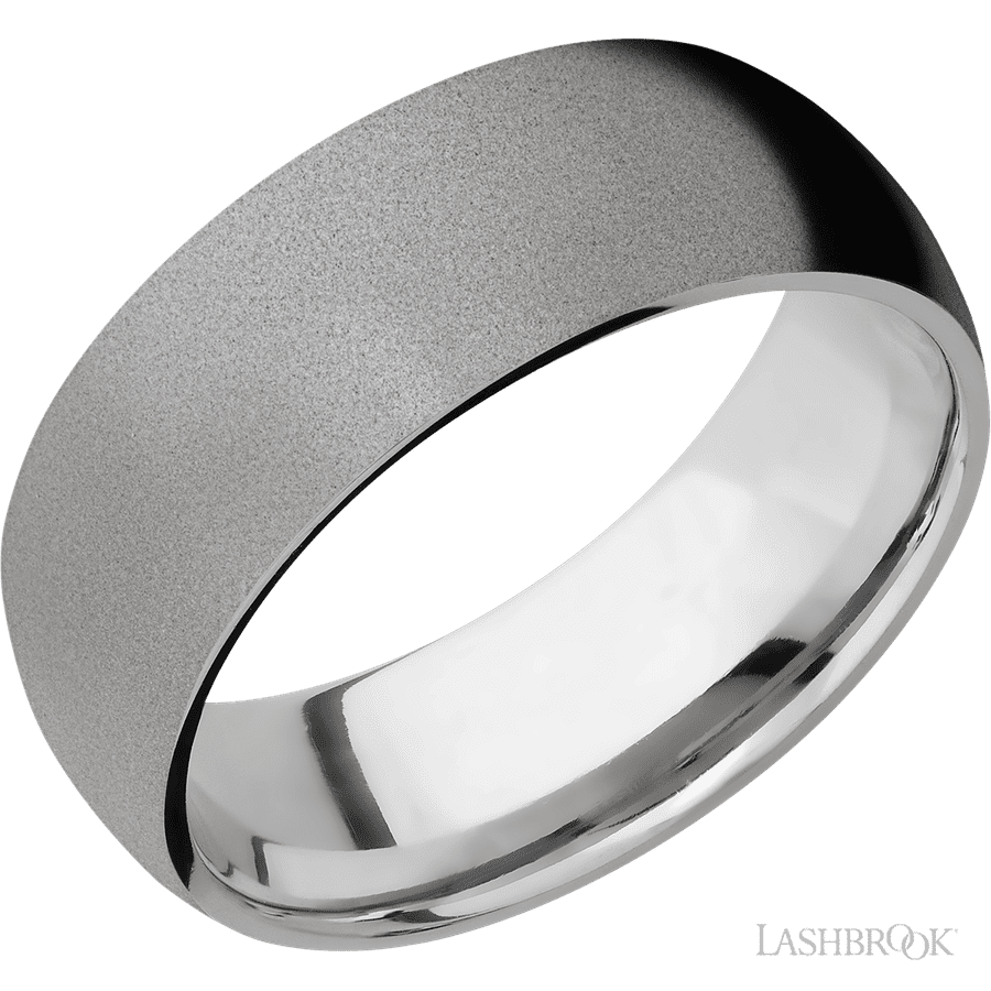 8 mm wide Domed Titanium band.