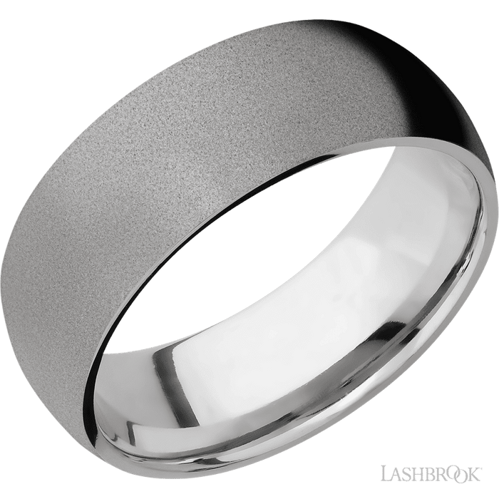 8 mm wide Domed Titanium band.