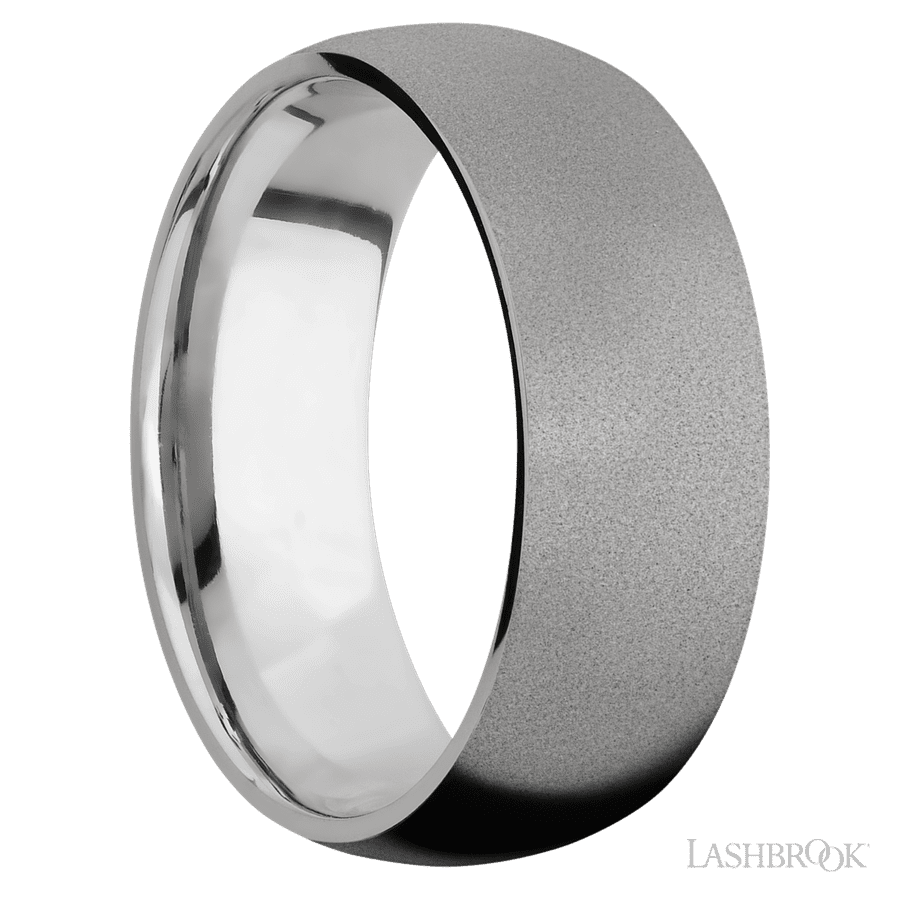 8 mm wide Domed Titanium band.
