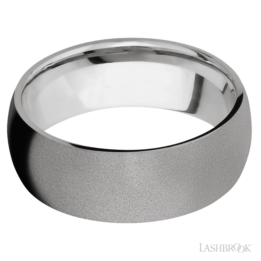 8 mm wide Domed Titanium band.
