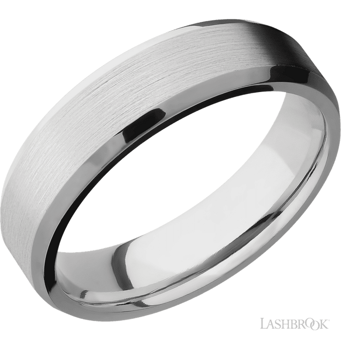 6 mm wide Beveled Cobalt Chrome band.