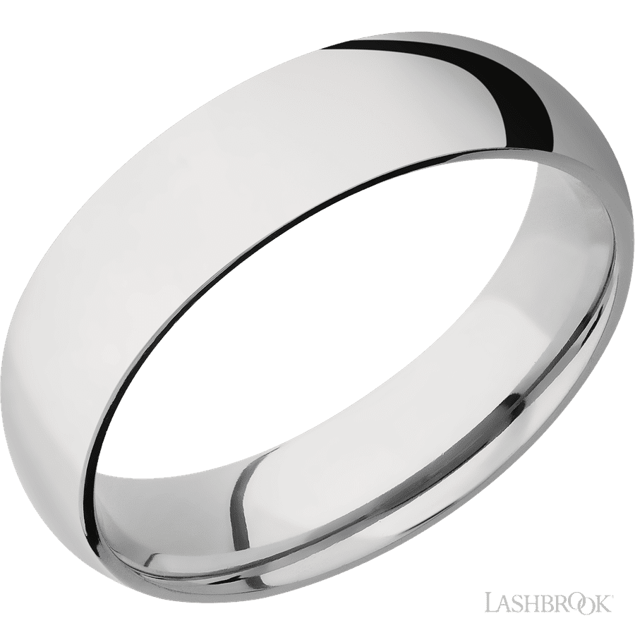 6 mm wide Domed Cobalt Chrome band.