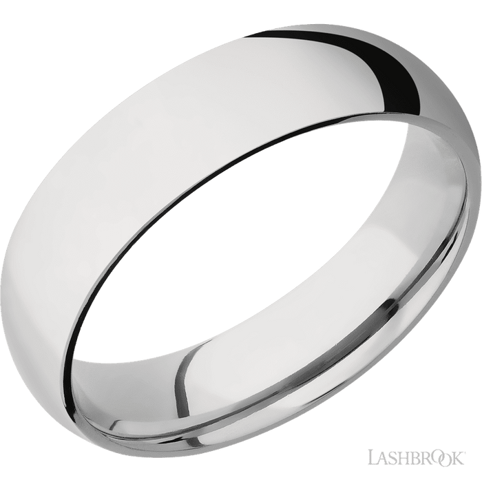 6 mm wide Domed Cobalt Chrome band.