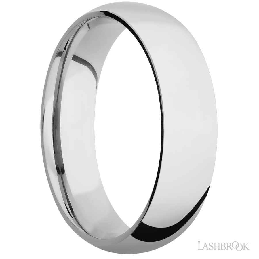 6 mm wide Domed Cobalt Chrome band.