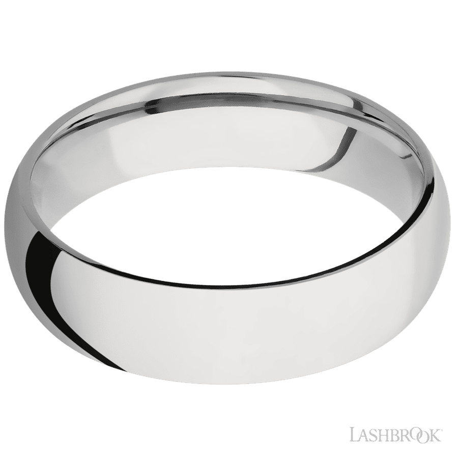 6 mm wide Domed Cobalt Chrome band.