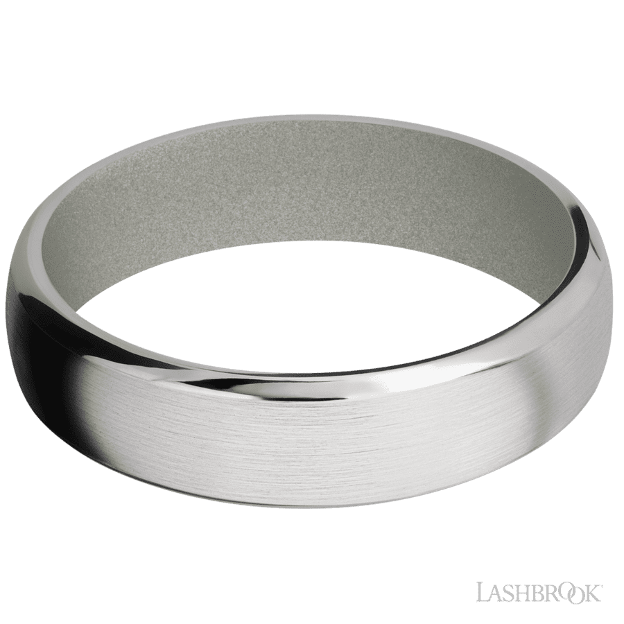 6 mm wide Domed Bevel Cobalt Chrome band featuring a Gun Metal Grey sleeve.
