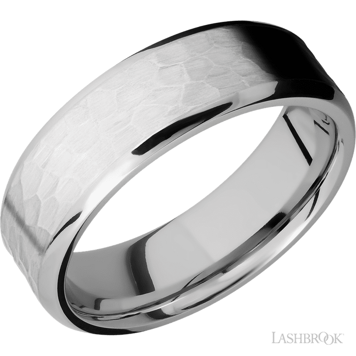 7 mm wide Beveled Cobalt Chrome band.